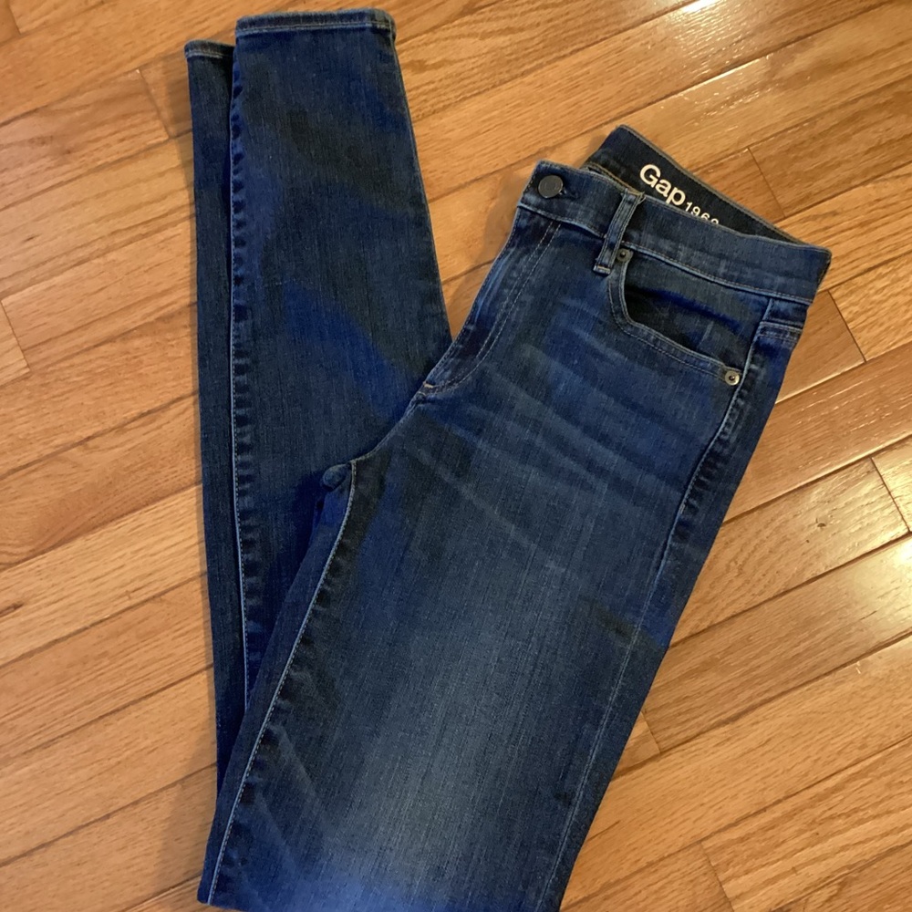 GAP TRUE SKINNY SOFT MID WEIGHT JEAN - EXCELLENT CONDITION - RICH INDIGO BLUE - Picture 2 of 8